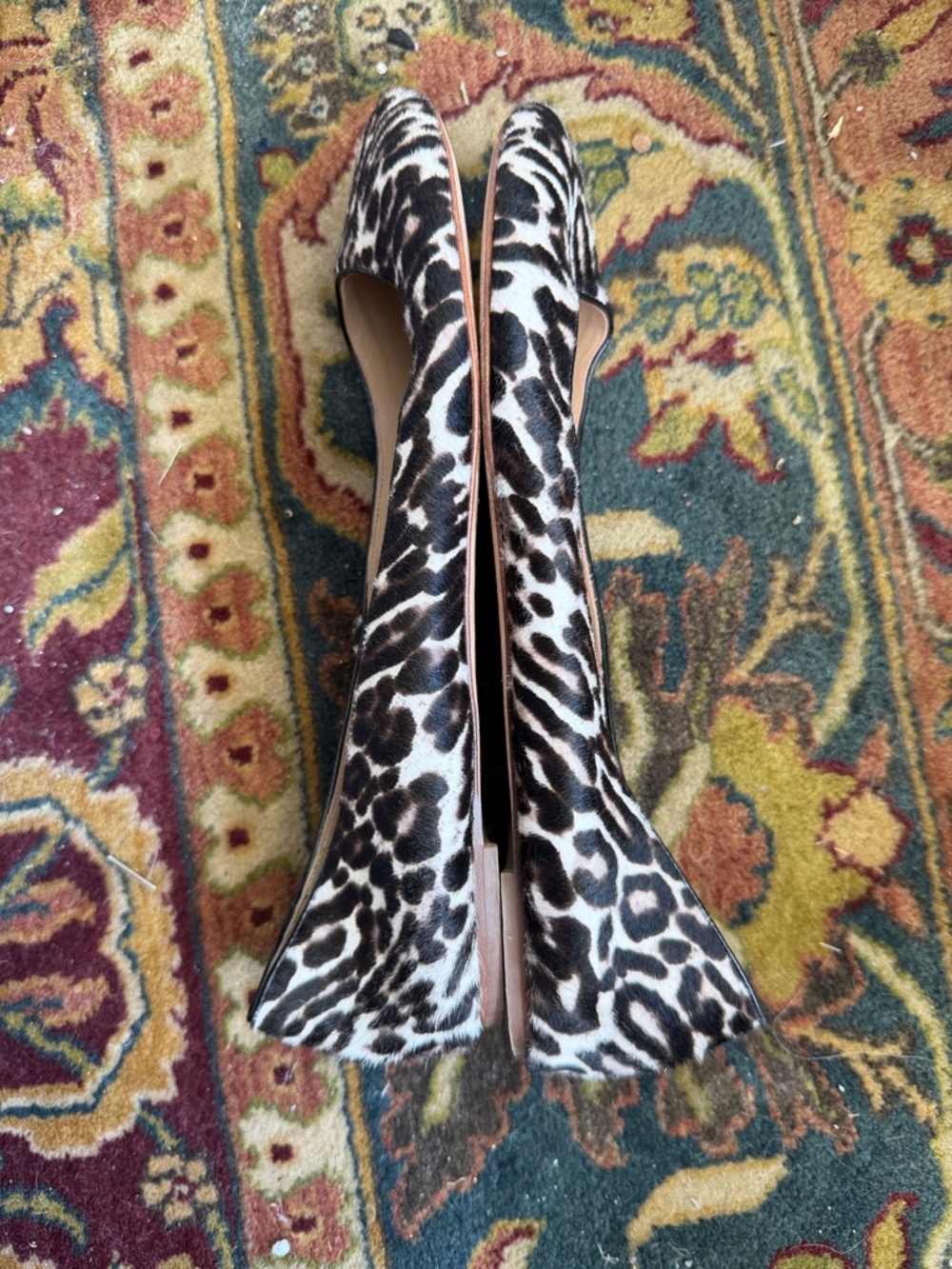 J. Crew Leopard Sophie calf hair Ballet Flats in Black and Cream neutral Chanel - Picture 3 of 3